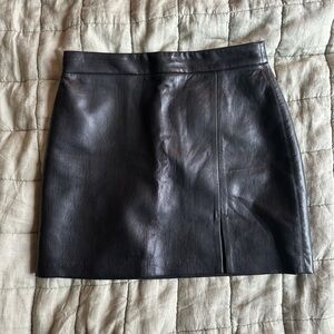 Aritzia Black Faux Leather Mini Skirt